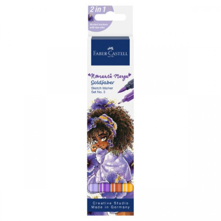 Faber-Castell - Set Romantic Manga 3 – 4 Markere Sketch Goldfaber, Faber-Castell