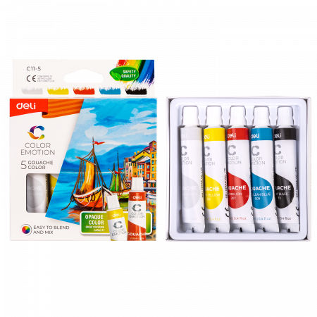 TEMPERA 5 CULORI 12 ML Deli [2]