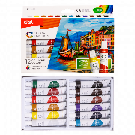 TEMPERA 12 CULORI 12 ML Deli [1]