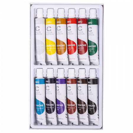 TEMPERA 12 CULORI 12 ML Deli [2]
