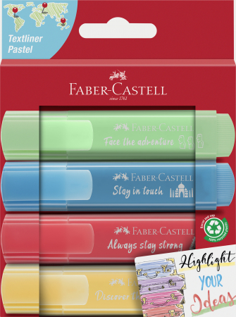 Instrumente de scris office - TEXTMARKER SET 4 PASTEL CUTIE CARTON FABER-CASTELL