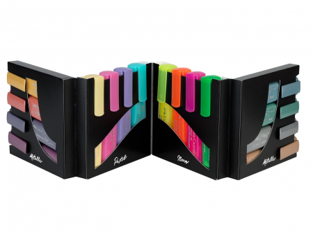 Markere metalizate - Set Birou 16 buc Textmarker Superfluorescent, Faber-Castell