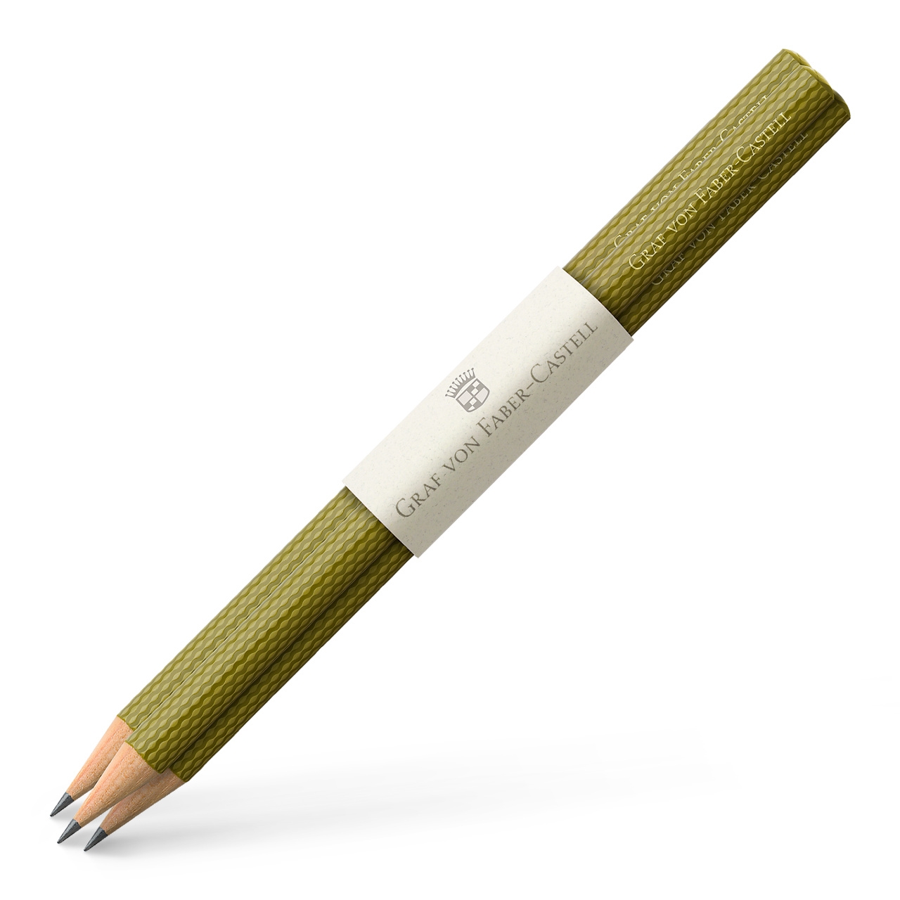 SET 3 CREIOANE GRAFIT GUILLOCHE OLIVE GREEN Graf Von Faber Castell