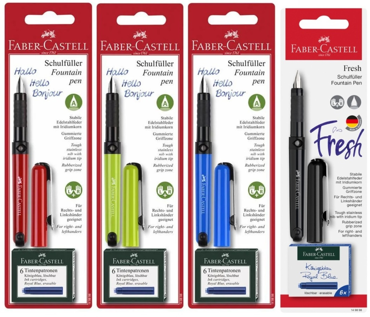 Blister Stilou Scolar Vario si 6 Cartuse, Faber-Castell