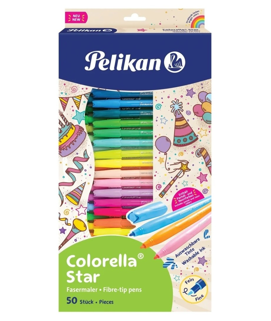 Carioca Colorella Star C302, set 50 culori, Pelikan
