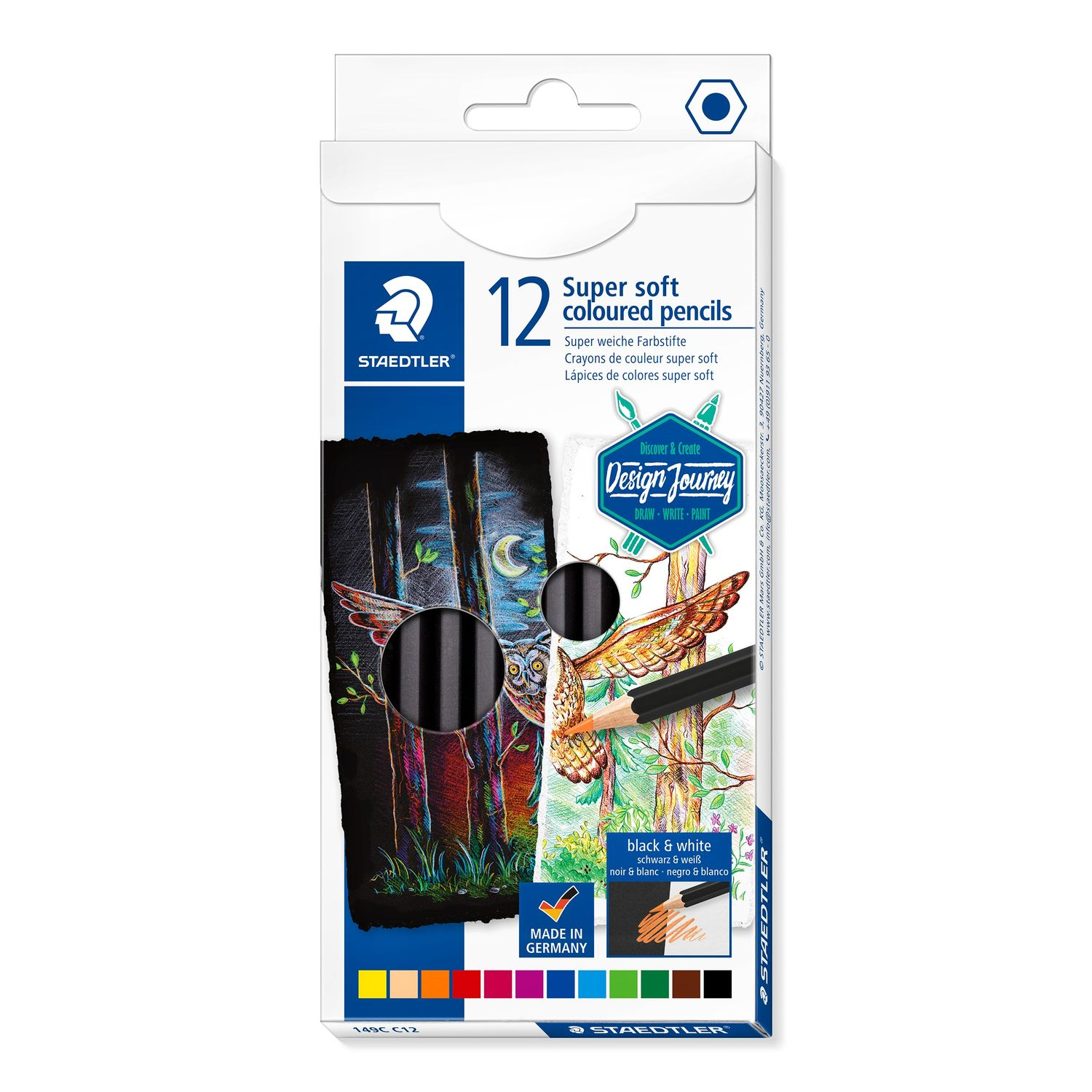 Creioane Colorate 12 Culori SUPER SOFT Cutie Carton STAEDTLER