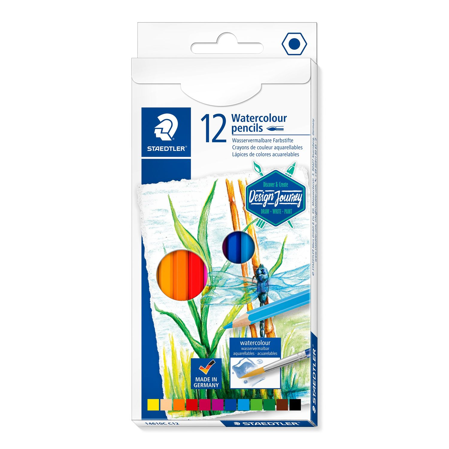 CREIOANE COLORATE AQUARELLE 12 CULORI CUTIE CARTON STAEDTLER