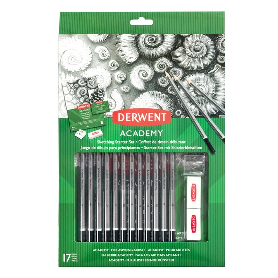Set 17 Buc Creioane Grafit 6B-5H Pt Incepatori Derwent Academy