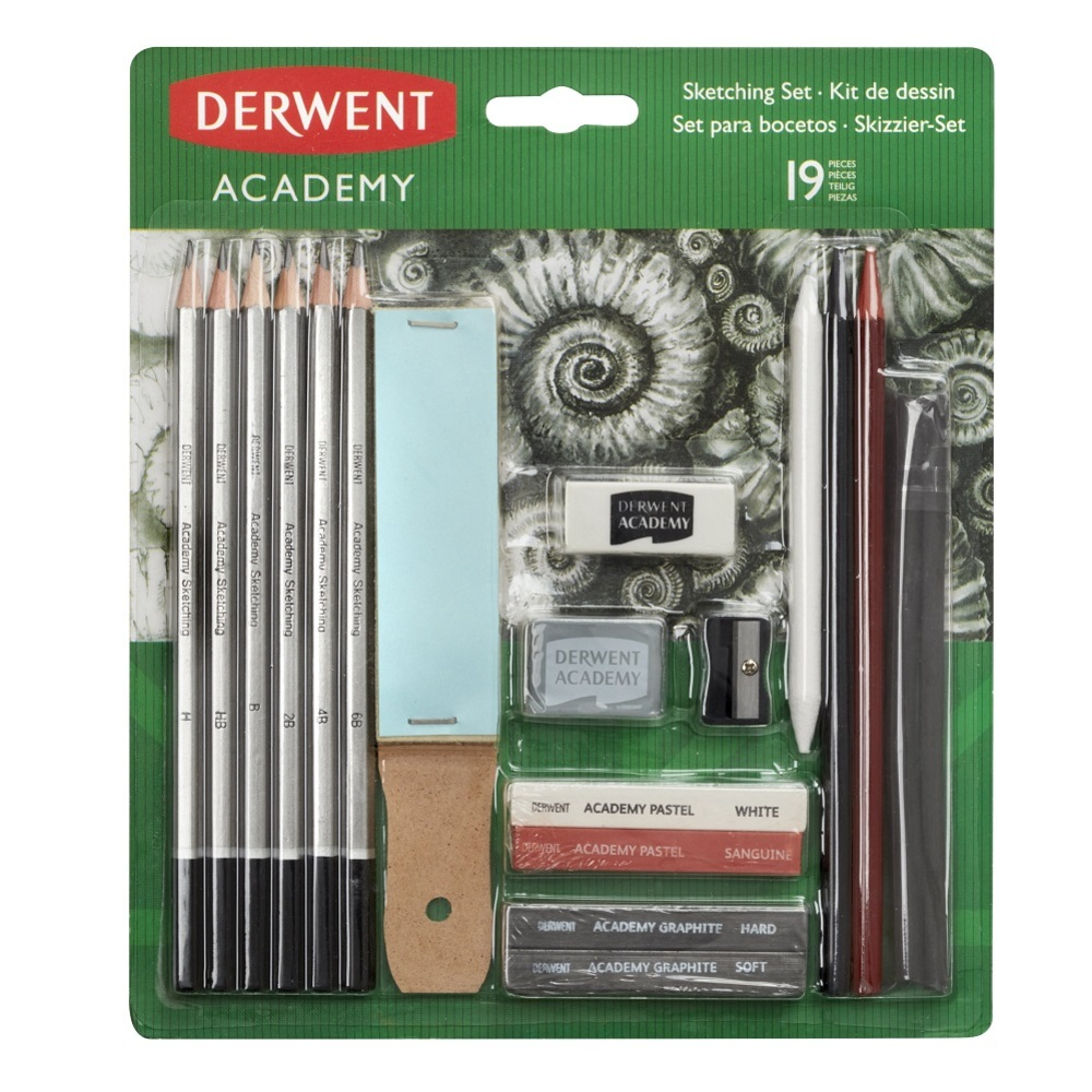 Set complet pentru schite DERWENT Academy, creioane grafit, blister, 19 buc set