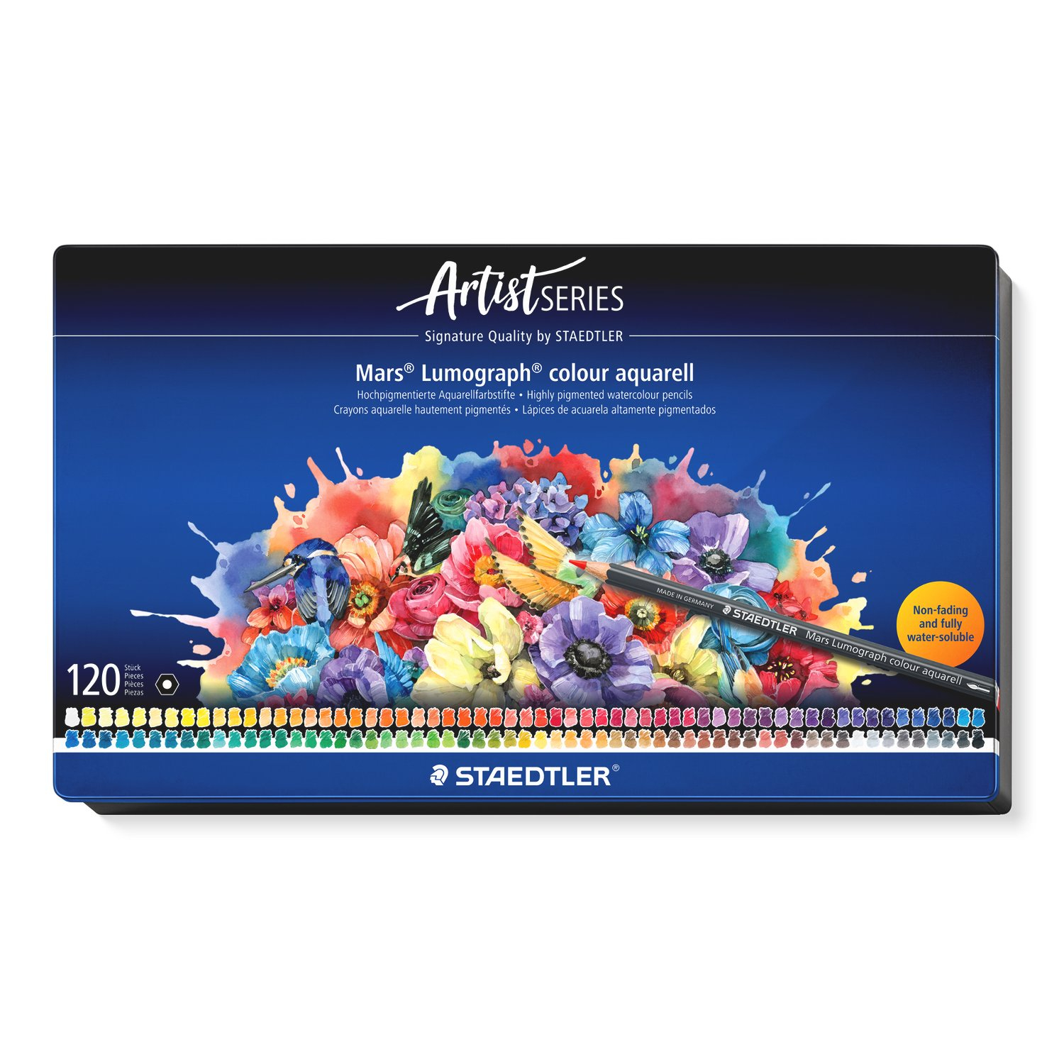 Set 120 Creioane Colorate Acuarelabile Mars Lumograph Colour Aquarell 104, Staedtler