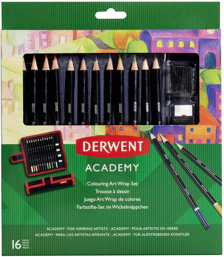 Set Portbail Creioane Colorate 16 Cul Pt Schite Derwent Academy