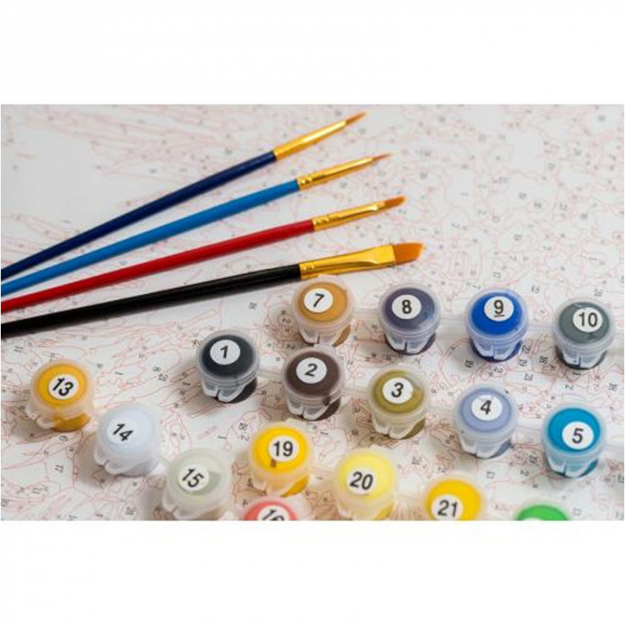 Pictură pe numere – Bufnița colorată, acuarele metalice, artanias.com [3]