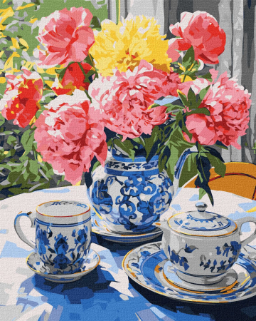 Home - Pictura pe numere - Ceai pe veranda, 40x50cm