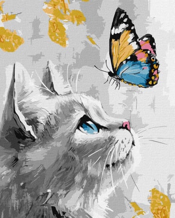 pictura pe numere pisica vistaroare culori metalice artanias.com Copii - pictura pe numere pisica vistaroare culori metalice artanias.com