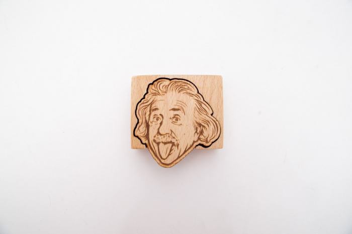 Suport Coaster de Pahar din Lemn cu Einstein [5]