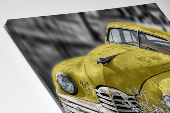 Tablou Canvas - Old car Yellow [3]