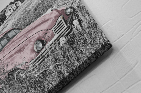 Tablou Canvas - Old car Pink [1]