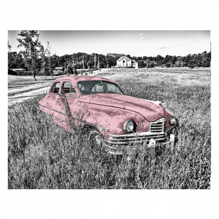 Tablou Canvas - Old car Pink [0]