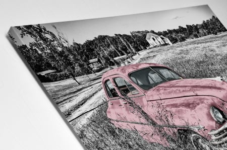 Tablou Canvas - Old car Pink [3]