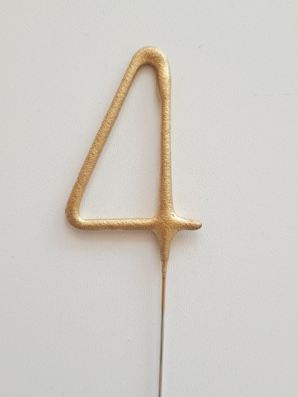 Artificie de mana cifra 4 cu scantei auriu 6 cm [2]