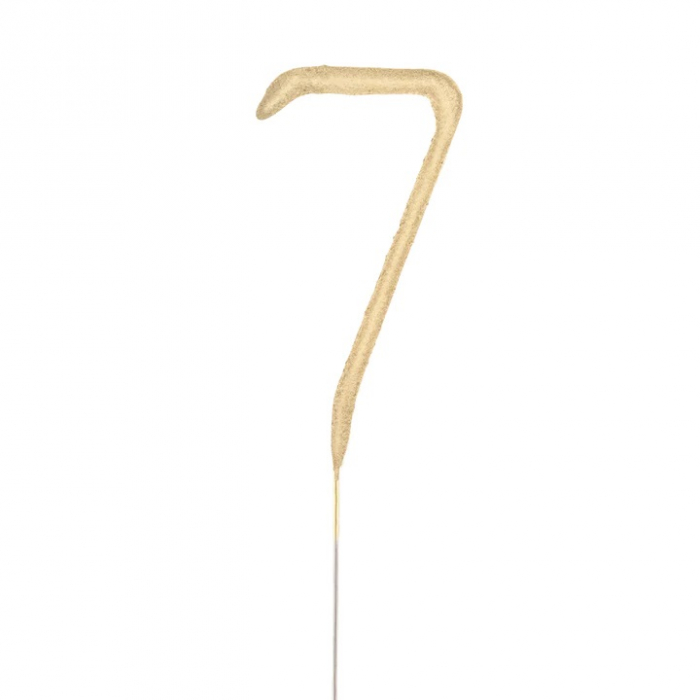 Artificie de mana cifra 7 cu scantei auriu 6 cm