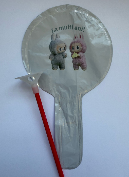 Balon alb personalizabil Labubu tort 12 cm [3]