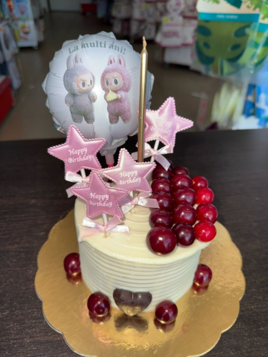 Balon alb personalizabil Labubu tort 12 cm [7]