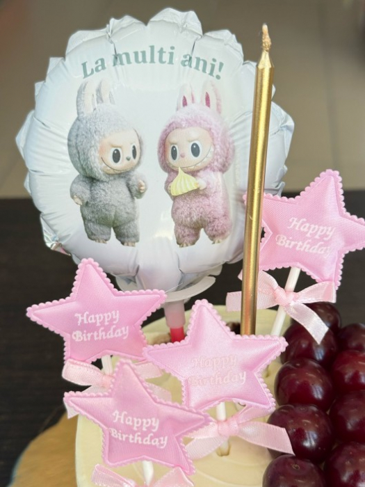 Balon alb personalizabil Labubu tort 12 cm [2]