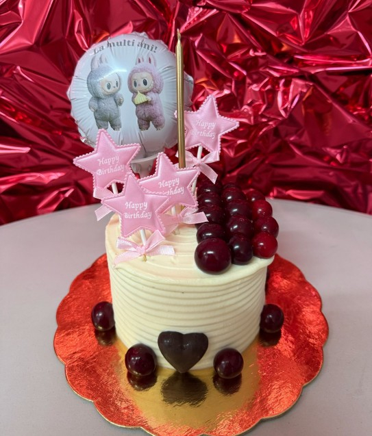 Balon alb personalizabil Labubu tort 12 cm [8]