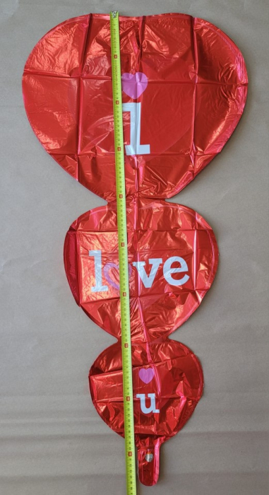 Balon folie 3 Inimi text I love you 95 cm [3]