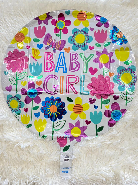Balon folie Baby Girl floricele 43 cm [2]