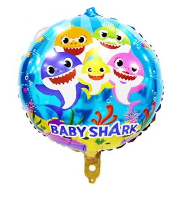 Balon folie Baby Shark rotund 2 fete 45 cm