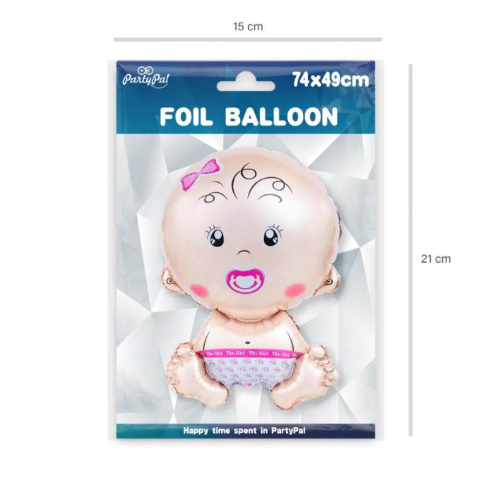 Balon folie botez bebelus roz, 79x49.5 cm [6]