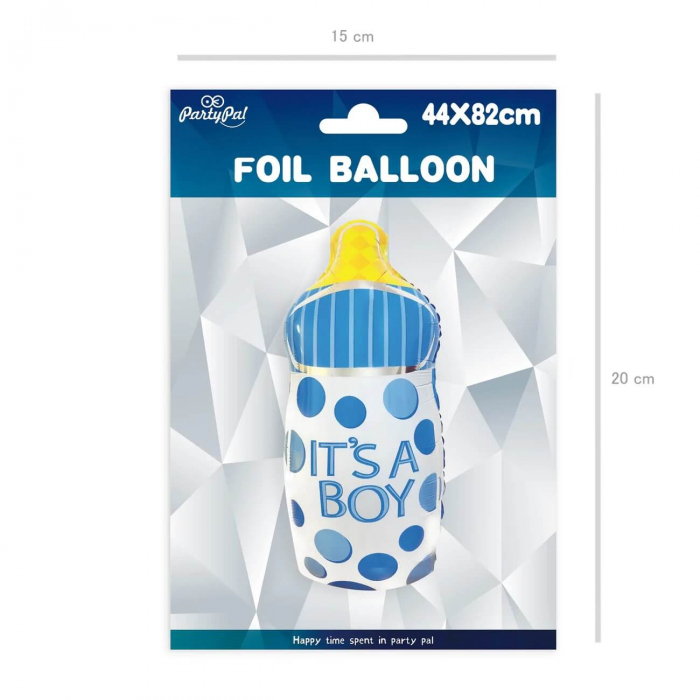 Balon folie biberon It's a Boy albastru 75cm [5]