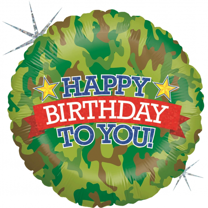 Balon folie Camuflaj Happy Birthday 46 cm [1]