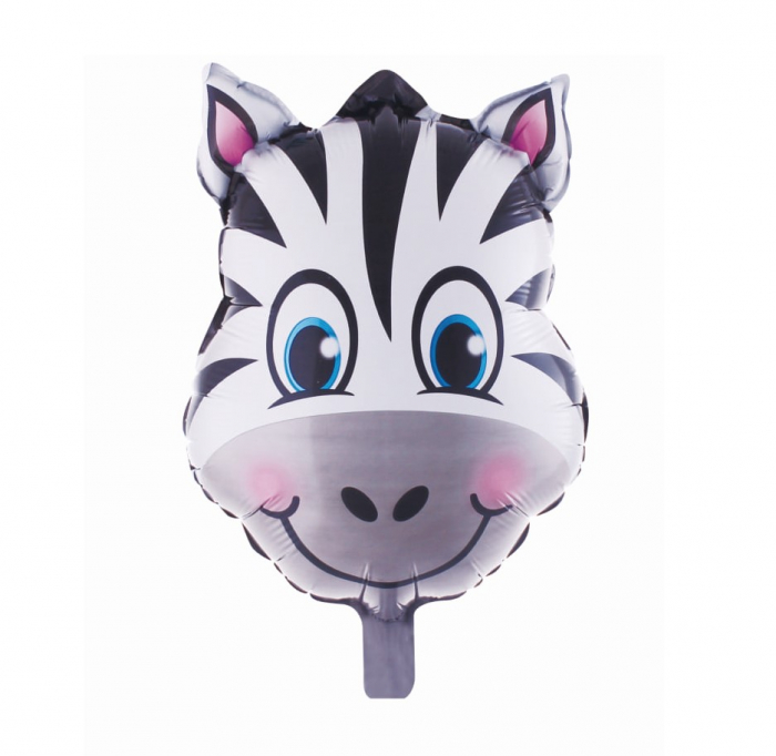 Balon folie cap de Zebra 45cm