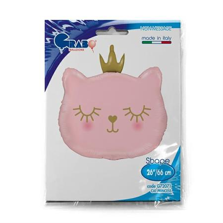Balon folie cap pisica roz 66 cm [4]