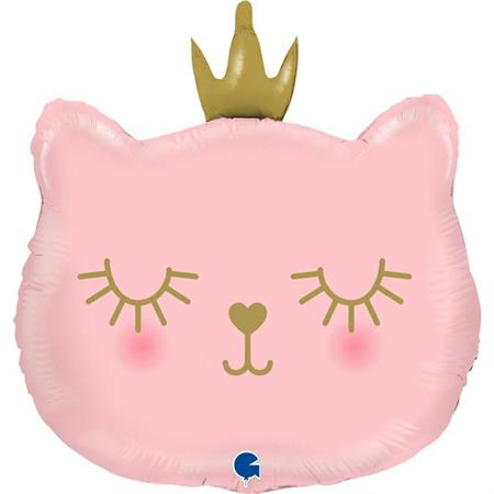 Balon folie cap pisica roz 66 cm
