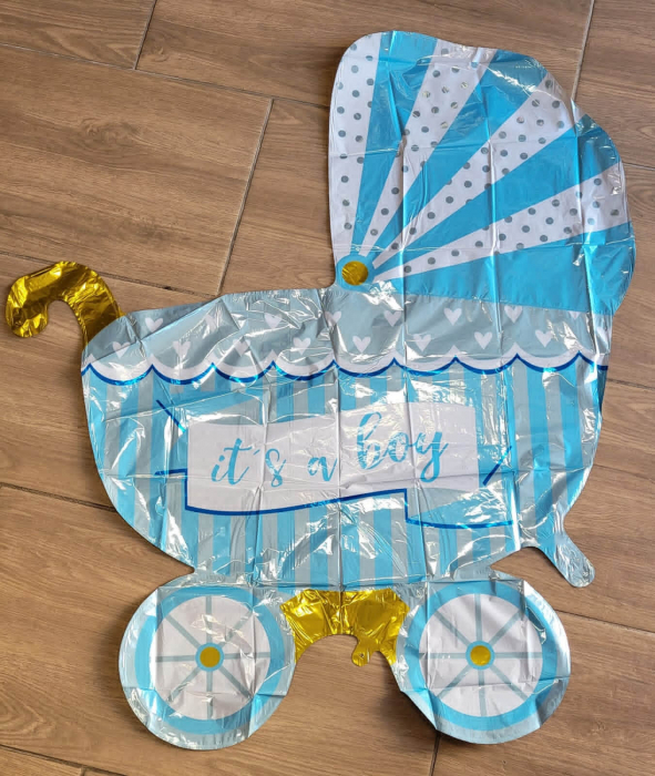 Balon folie carut albastru 95 x 80 cm [3]