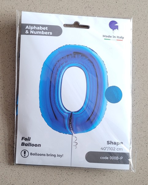 Balon folie cifra 0 albastru 100 cm [4]