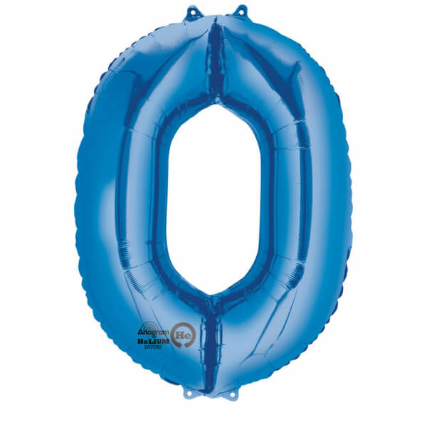 Balon folie cifra 0 albastru 66cm