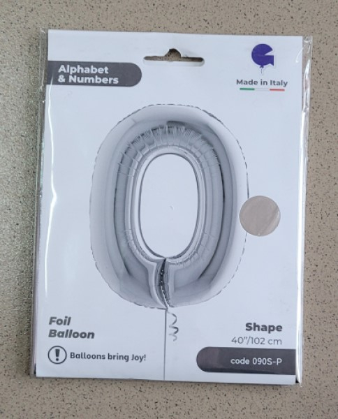 Balon folie cifra 0 argintiu 100 cm [4]
