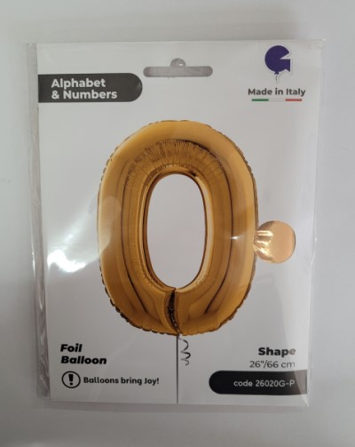 Balon folie cifra 0 auriu 66cm [4]