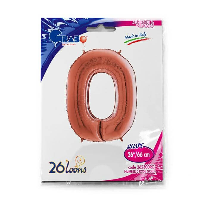 Balon folie cifra 0 rose gold 66 cm [2]