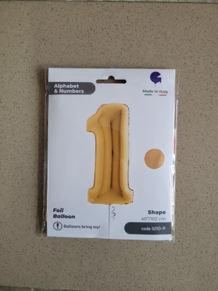 Balon folie cifra 1 auriu 100 cm [4]