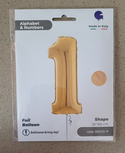 Balon folie cifra 1 auriu 66cm [4]