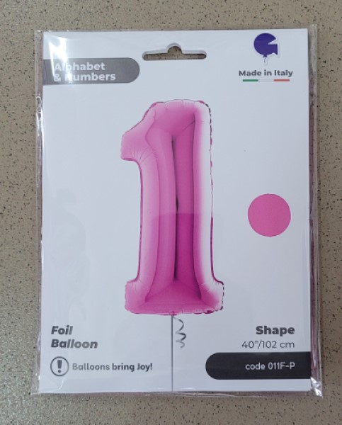 Balon folie cifra 1 roz 100 cm [4]