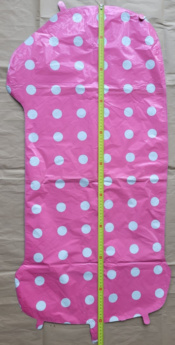 Balon folie cifra 1 roz cu buline albe 100 cm [3]