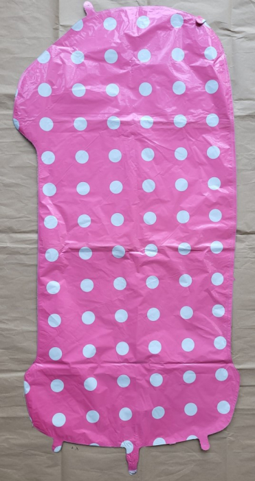 Balon folie cifra 1 roz cu buline albe 100 cm [2]