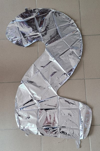 Balon folie cifra 2 argintiu 66cm [2]